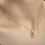 Anhänger 750/18 K Gelbgold Käse mit Lack - 1156.08754/0001