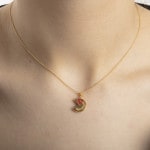 Anhänger 750/18 K Gelbgold Käse mit Lack - 1156.08754/0001