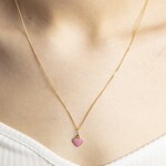 Anhänger 750/18 K Gelbgold Herz mit Lack und Glasstein - 1156.08653/0001