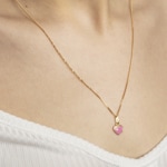 Anhänger 750/18 K Gelbgold Herz mit Lack und Glasstein - 1156.08653/0001