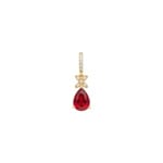Anhänger 750/18 K Gelbgold mit Rubin & Diamanten 0.04 ct