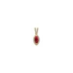 Anhänger 750/18 K Gelbgold mit Rubin & Diamanten 0.11 ct H/si