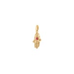 Pendentif or jaune 750/18 ct avec rubis, Main de Fatma - P133.2R
