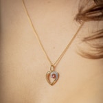 Pendant 750/18 K Yellow Gold Heart with Ruby - P95R
