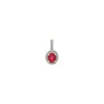Anhänger 750/18 K Gelbgold mit Rubin oval und Diamanten 0.08 ct H/si