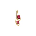 Ruby Pendant 750/18 K Yellow Gold with Diamonds 0.06 ct H/si