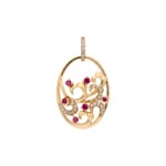 Anhänger 750/18 K Gelbgold mit Rubinen & Diamanten 0.11 ct