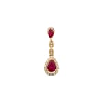 Anhänger 750/18 K Gelbgold mit Rubinen & Diamanten 0.11 ct