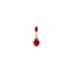 Anhänger 750/18 K Gelbgold mit Rubinen & Diamanten 0.12 ct