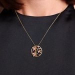 Pendant 750/18 K Yellow Gold with Rubies & Diamonds 0.14 ct - AN-73663-RUB-GG