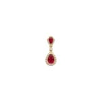 Anhänger 750/18 K Gelbgold mit Rubinen & Diamanten 0.16 ct