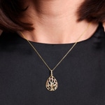 Pendant 750/18 K Yellow Gold with Rubies and Diamonds 0.27 ct - AN-73668-RUB-GG