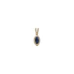 Pendentif or jaune 750/18 ct avec saphir & diamants 0.11 ct H/si