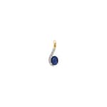 Pendentif or jaune 750/18 ct avec saphir ovale et diamants 0.03 ct H/si