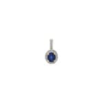 Anhänger 750/18 K Gelbgold mit Saphir oval und Diamanten 0.08 ct H/si