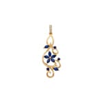 Anhänger 750/18 K Gelbgold mit Saphiren & Diamanten 0.03 ct