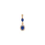 Anhänger 750/18 K Gelbgold mit Saphiren & Diamanten 0.10 ct