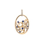Anhänger 750/18 K Gelbgold mit Saphiren & Diamanten 0.11 ct