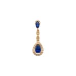 Anhänger 750/18 K Gelbgold mit Saphiren & Diamanten 0.11 ct