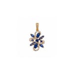 Anhänger 750/18 K Gelbgold mit Saphiren & Diamanten 0.16 ct