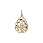 Anhänger 750/18 K Gelbgold mit Saphiren und Diamanten 0.27 ct