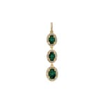 Emerald Pendant 750/18 K Yellow Gold with Diamonds 0.45 ct H/si