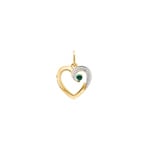 Pendentif or jaune 750/18 ct avec émeraude, Cœur