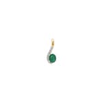 Pendentif or jaune 750/18 ct avec émeraude ovale et diamants 0.03 ct H/si