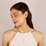 Anhänger 750/18 K Gelbgold mit Smaragd oval und Diamanten 0.11 ct H/si - AN-52503-SMA-GG