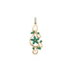 Anhänger 750/18 K Gelbgold mit Smaragden & Diamanten 0.03 ct