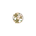 Anhänger 750/18 K Gelbgold mit Smaragden & Diamanten 0.14 ct