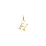 Pendant 750/18 K Yellow Gold with Cubic Zirconia, Letter H - 2960.1H