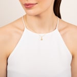 Pendant 750/18 K Yellow Gold with Cubic Zirconia, Letter H - 2960.1H