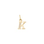 Pendant 750/18 K Yellow Gold Letter K with Cubic Zirconia - 2960.1K
