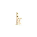 Pendant 750/18 K Yellow Gold Letter K with Cubic Zirconia - 2960.1K