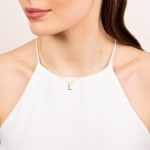 Pendant 750/18 K Yellow Gold Letter L with Cubic Zirconia - 2960.1L