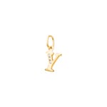 Pendant 750/18 K Yellow Gold with Cubic Zirconia, Letter Y - 2960.1Y