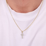 Pendentif or jaune 750/18 ct Croix avec zircones - 8123Z