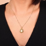 Pendant 750/18 K Yellow Gold with Cubic Zirconia, Madonna - 641163ZIRG