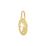 Pendant 750/18 K Yellow Gold Guardian Angel with Stars Ø 16mm - 20851