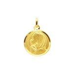 Pendant 750/18 K Yellow Gold Virgin Mary Ø 17mm - 20445