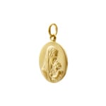 Pendant 750/18 K Yellow Gold Ø 17mm, Madonna with Child - 20320