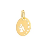 Anhänger 750/18 K Gelbgold Ø 17mm, Schutzengel mit Sternen