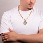 Pendentif or jaune 750/18 ct Ø 34mm, Jésus - AKH475GG