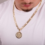 Pendentif or jaune 750/18 ct Ø 34mm, Jésus - AKH475GG