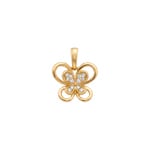 Anhänger 750/18 K Gelbgold Schmetterling mit Diamanten 0.05 ct - AN-73699-GG