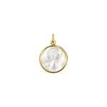 Anhänger 750/18 K Gelbgold Schutzengel mit Perlmutt Ø 18mm