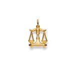 Pendentif or jaune 750/18 ct, Signe du zodiaque Balance