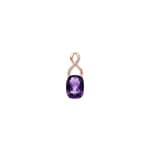 Anhänger 750/18 K Roségold mit Amethyst Kissen und Diamanten 0.02 ct H/si
