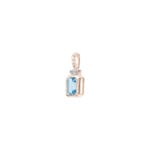 Pendentif or rosé 750/18 ct avec topaze bleue et diamants 0.01 ct H/si - AN-73473-RG